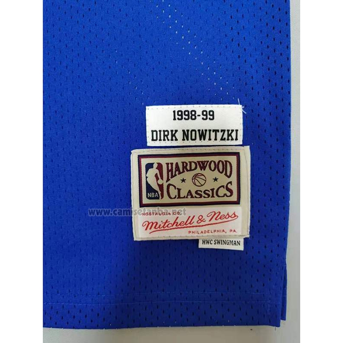 Camiseta Dallas Mavericks Dirk Nowitzki #41 Mitchell & Ness 1998-99 Azul